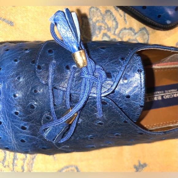 Giorgio Brutini Men\'s Blue Ostrich Print Leather Dress Shoes Size 9M main image 6
